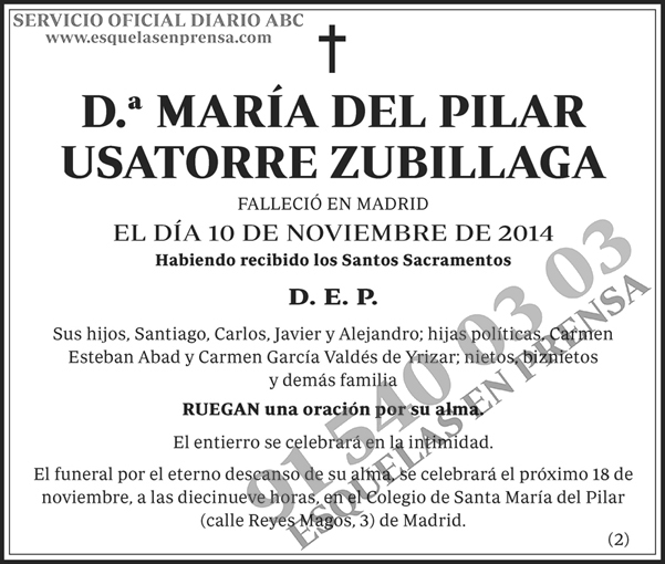 María del Pilar Usatorre Zubillaga